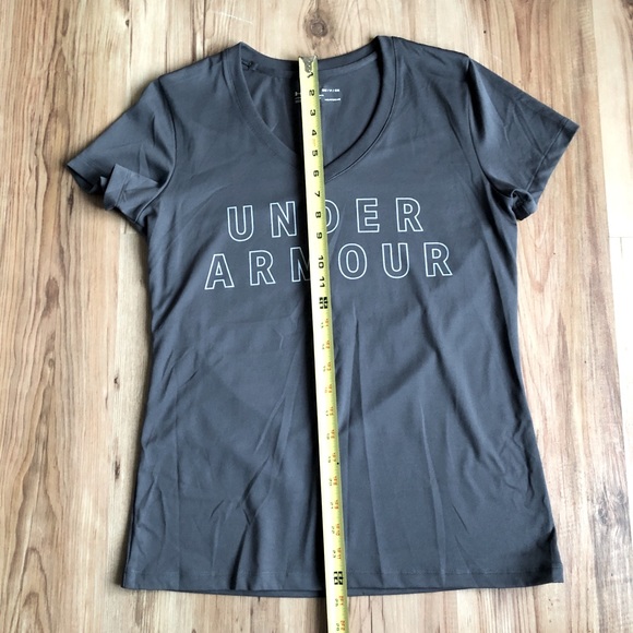 NEW UNDER ARMOUR Heatgear Tee Shirt V Neck Gray Small Women’s UNISEX NWOT - Picture 8 of 16